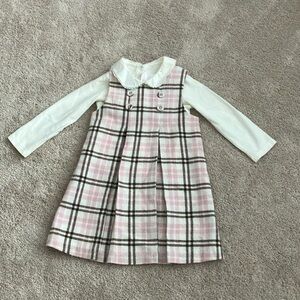 Pink and white  lined dress